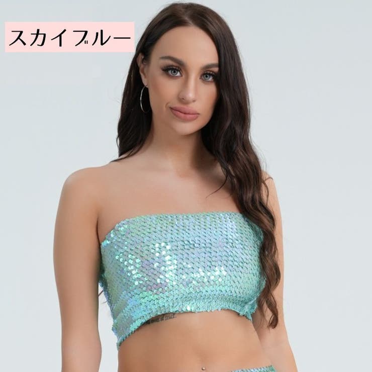 ダンス衣装 チューブトップ スパンコール[品番：FQ000190015]｜PlusNao