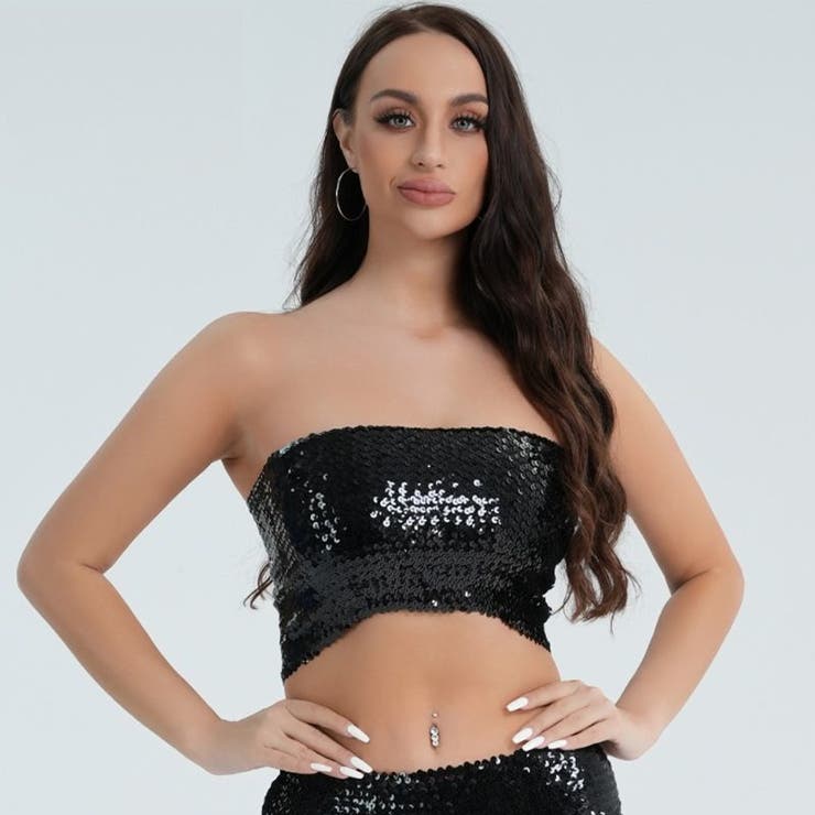 ダンス衣装 チューブトップ スパンコール[品番：FQ000190015]｜PlusNao