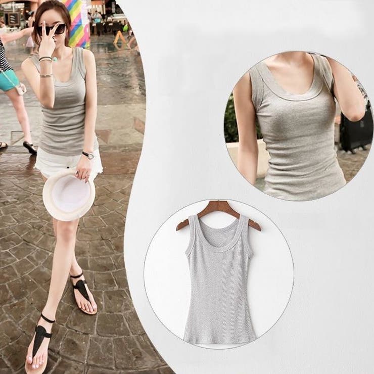 タンクトップ レディース リブ | PlusNao | 詳細画像6 