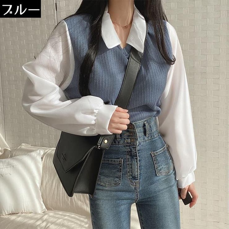 長袖カットソー 重ね着風 トップス | PlusNao | 詳細画像10 