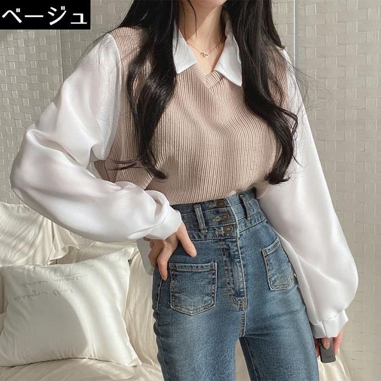 長袖カットソー 重ね着風 トップス | PlusNao | 詳細画像11 