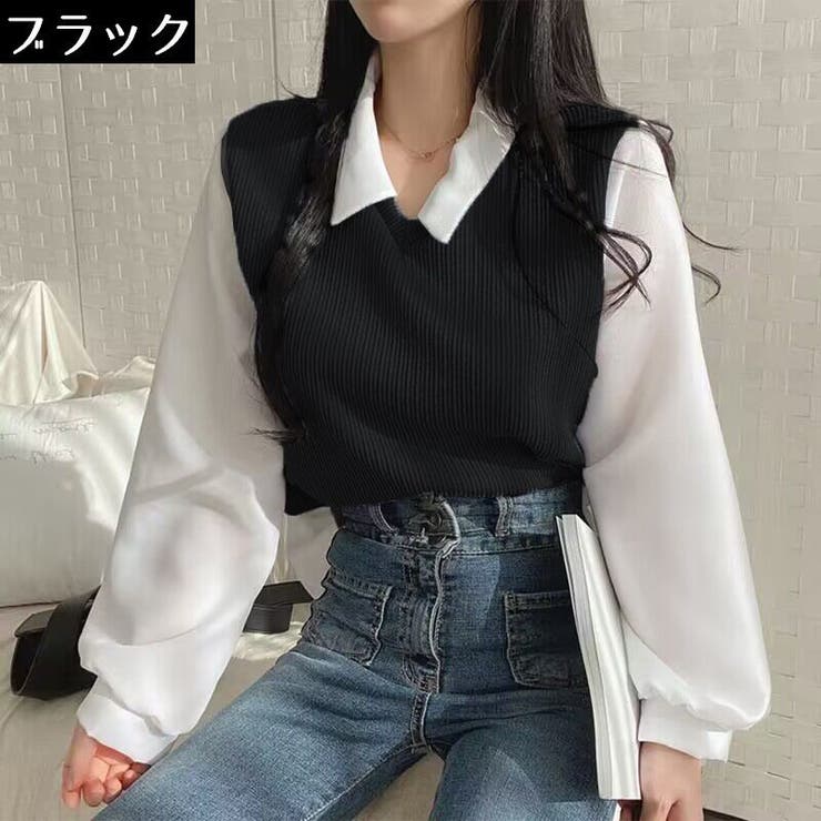 長袖カットソー 重ね着風 トップス | PlusNao | 詳細画像12 