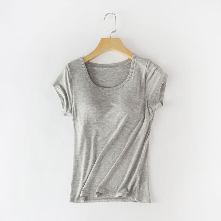 カップ付きTシャツ カップ付きカットソー ブラトップ | PlusNao | 詳細画像8 