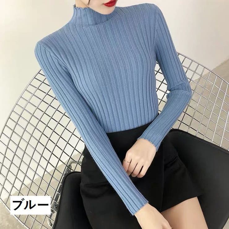 リブニット セーター ボトルネック | PlusNao | 詳細画像13 