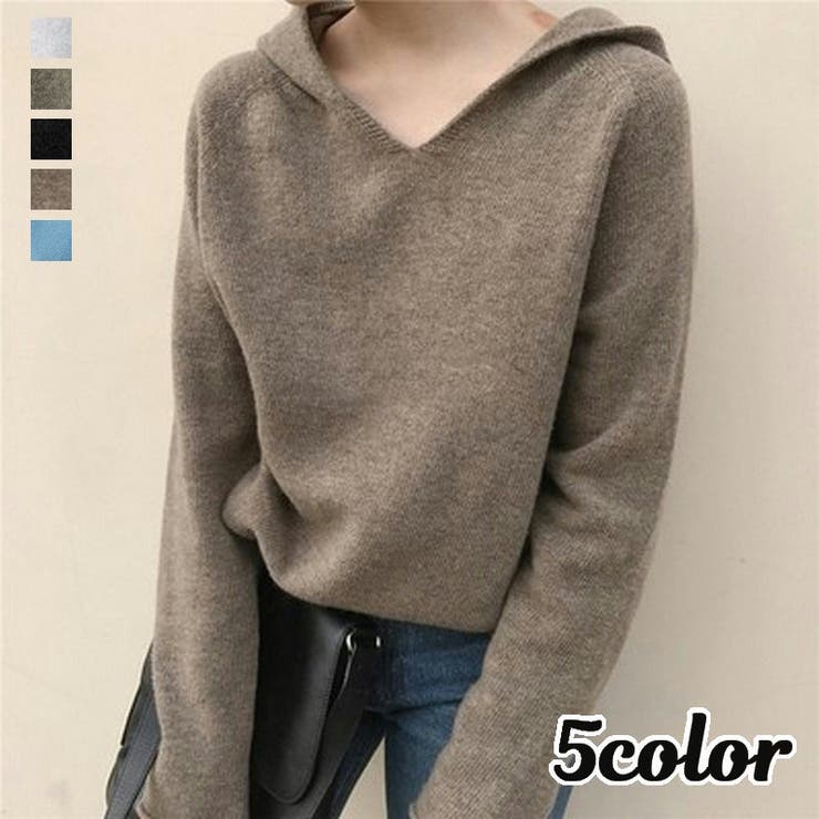 ニットパーカー セーター レディース | PlusNao | 詳細画像1 