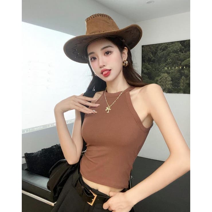 タンクトップ アメリカンスリーブ ホルターネック | PlusNao | 詳細画像3 