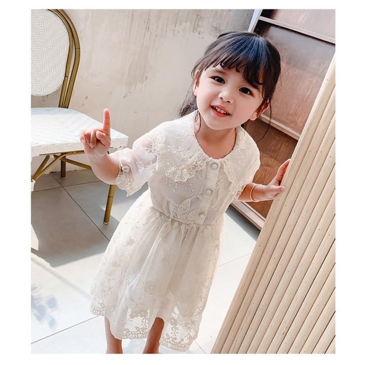 レースワンピース キッズワンピース 子供服[品番：FQ000140397