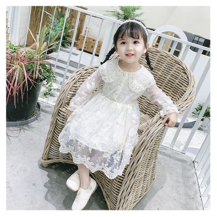 レースワンピース キッズワンピース 子供服[品番：FQ000140397
