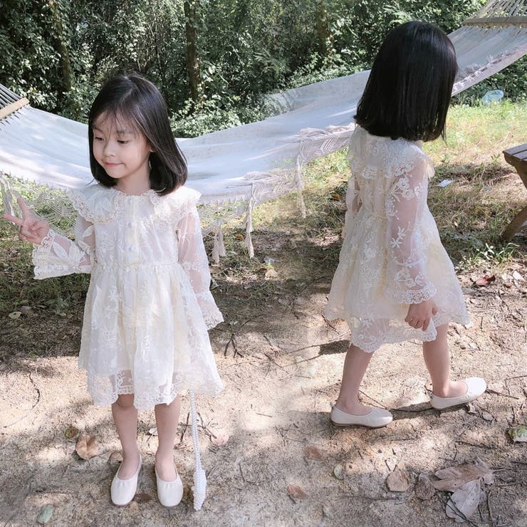 レースワンピース キッズワンピース 子供服[品番：FQ000140397 
