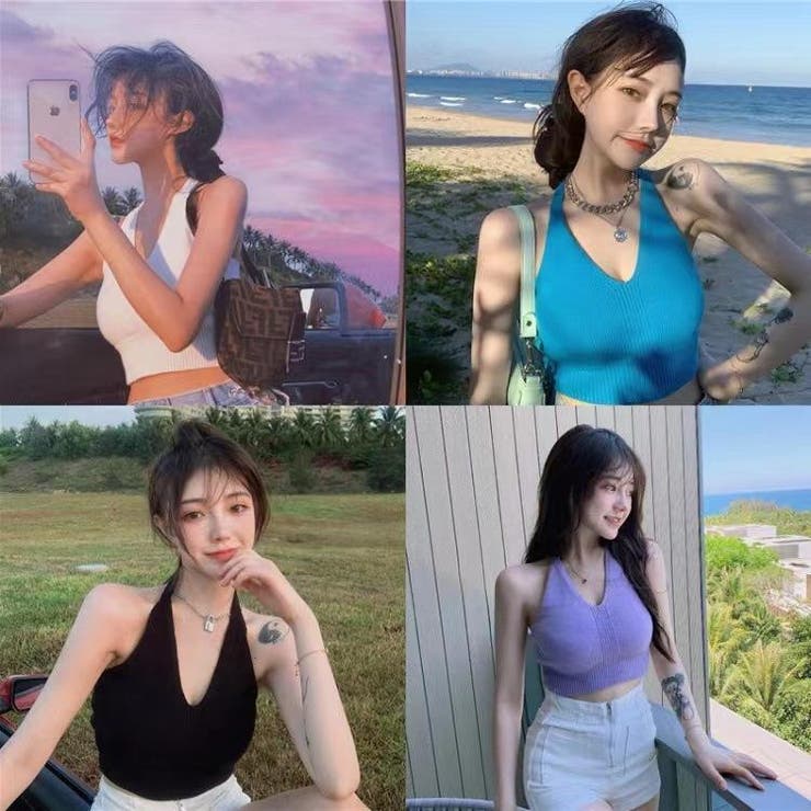 タンクトップ ホルターネック ノースリーブ | PlusNao | 詳細画像2 