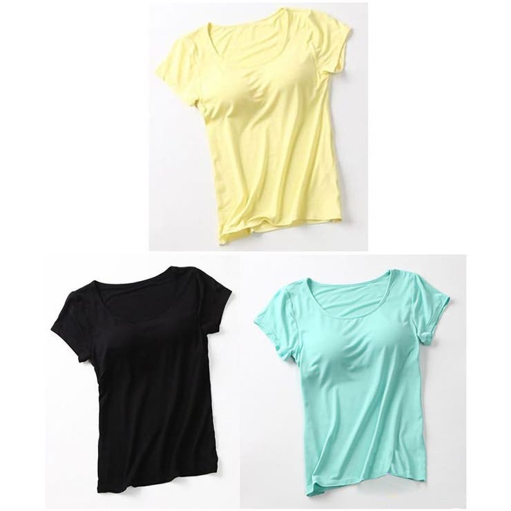 レディース カップ付きTシャツ 半袖 | PlusNao | 詳細画像13 