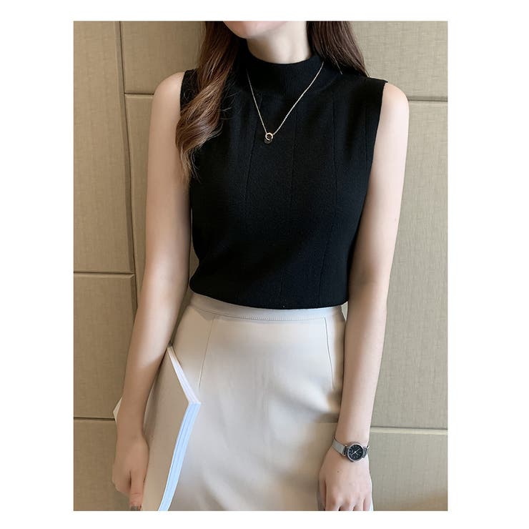 サマーニット ノースリーブ ハイネック | PlusNao | 詳細画像11 