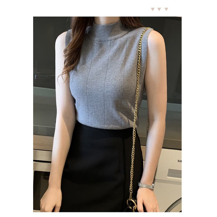 サマーニット ノースリーブ ハイネック | PlusNao | 詳細画像12 