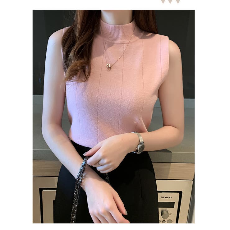 サマーニット ノースリーブ ハイネック | PlusNao | 詳細画像15 