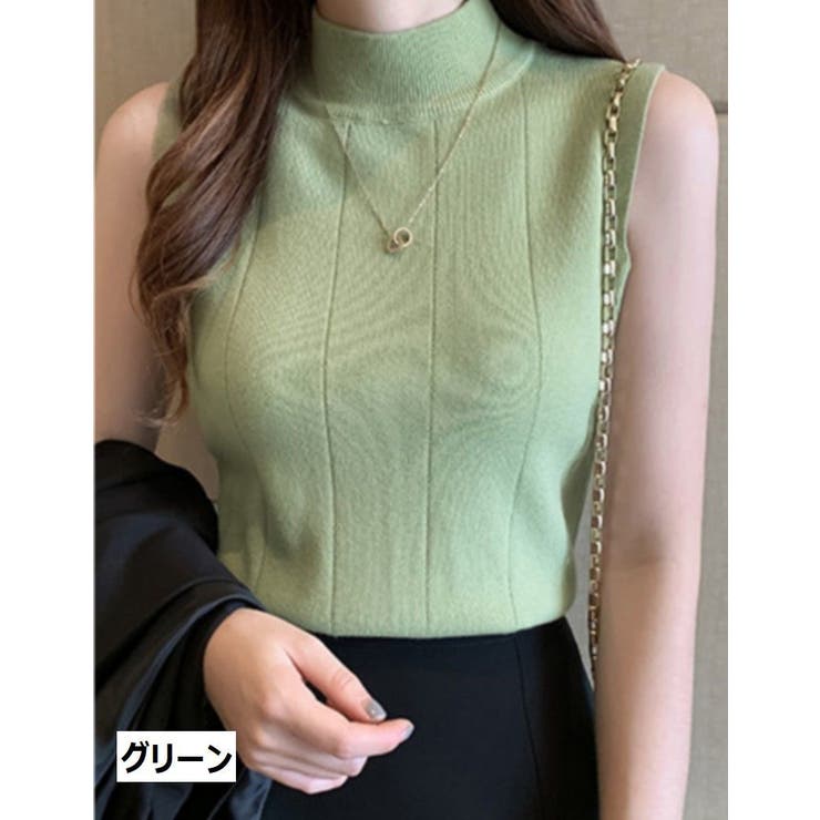 サマーニット ノースリーブ ハイネック | PlusNao | 詳細画像3 