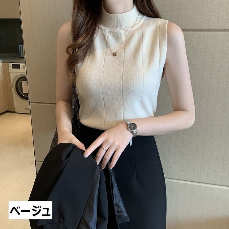 サマーニット ノースリーブ ハイネック | PlusNao | 詳細画像6 