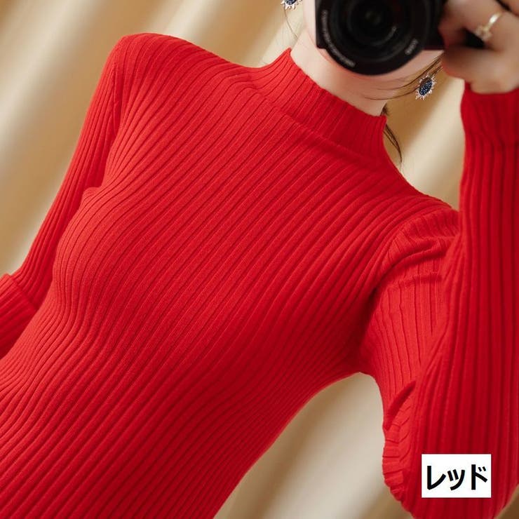 リブニット セーター ボトルネック | PlusNao | 詳細画像16 