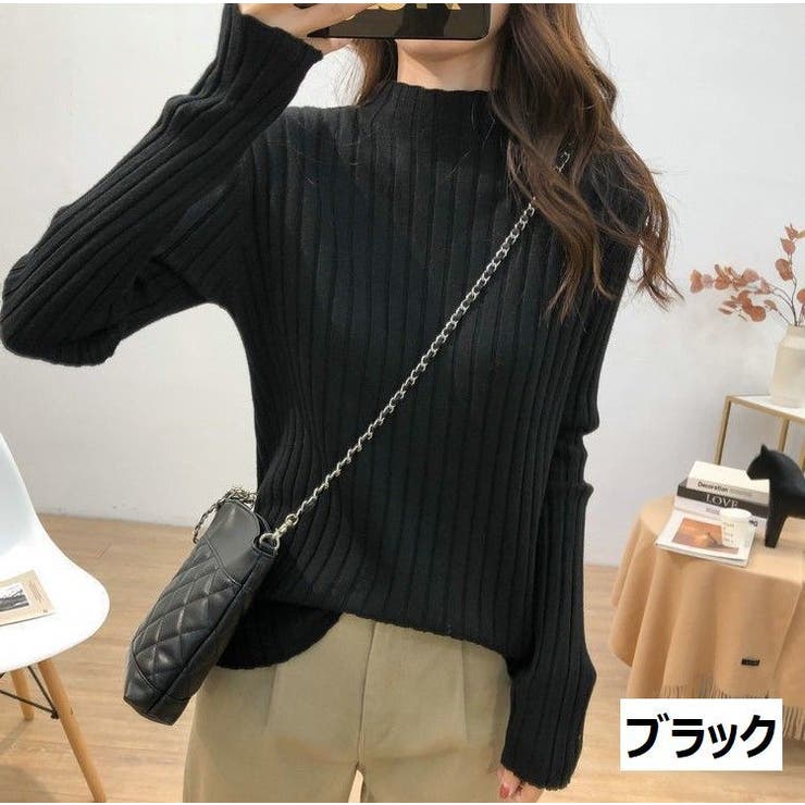 リブニット セーター ボトルネック | PlusNao | 詳細画像4 