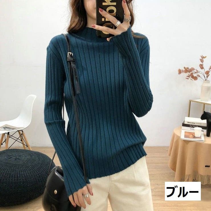 リブニット セーター ボトルネック | PlusNao | 詳細画像5 