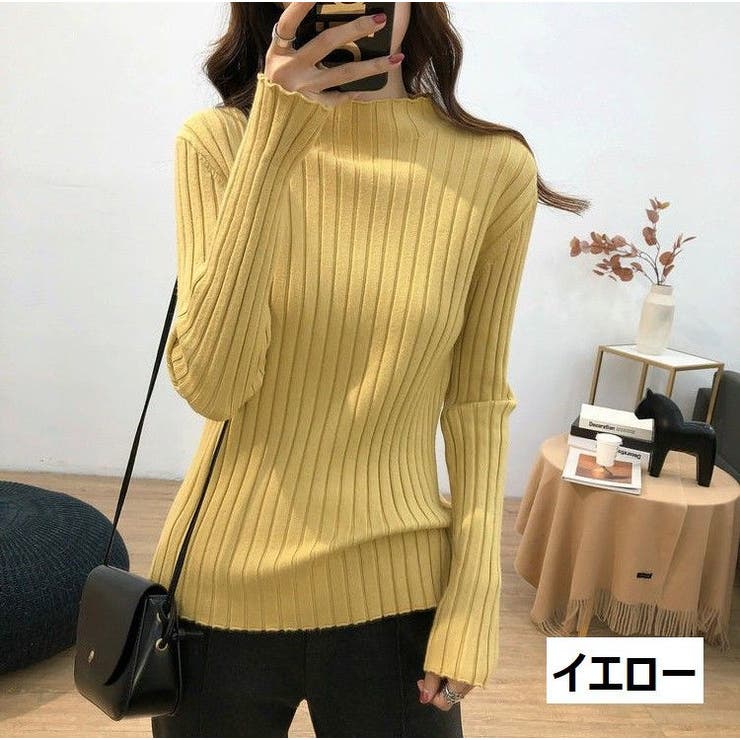 リブニット セーター ボトルネック | PlusNao | 詳細画像6 