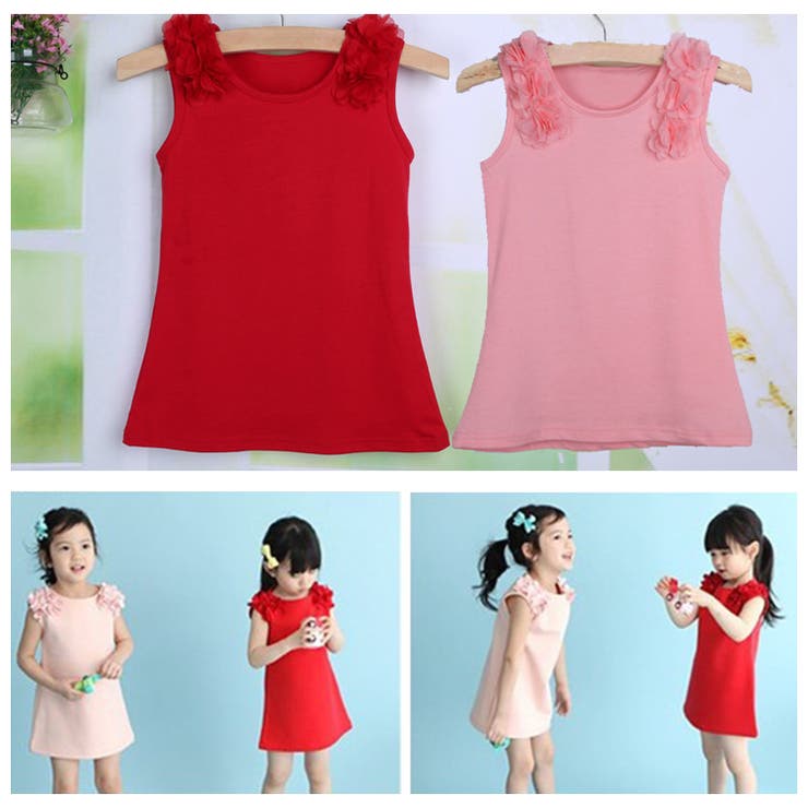 ノースリーブワンピース ミニワンピース 子供服[品番