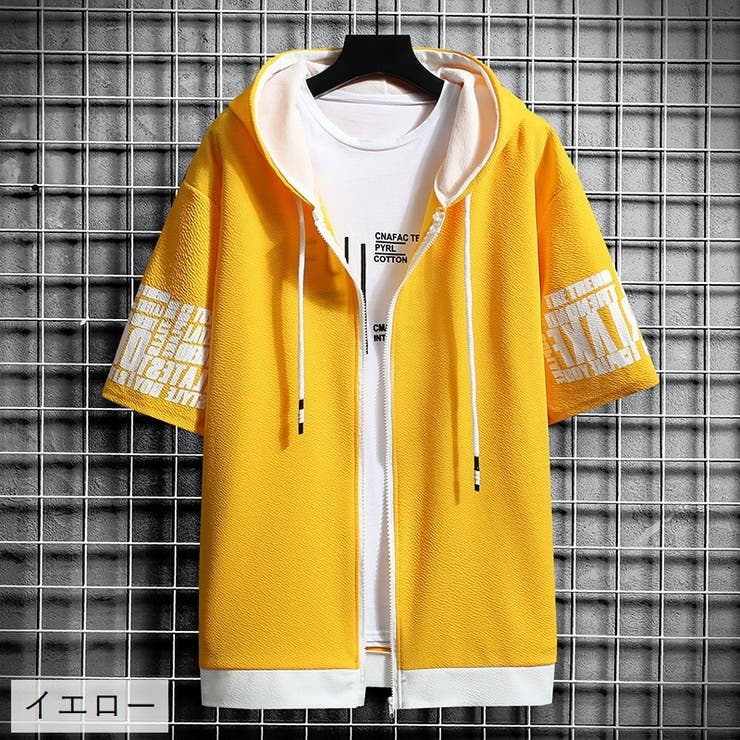 ジップアップパーカー 半袖 メンズ | PlusNao | 詳細画像4 