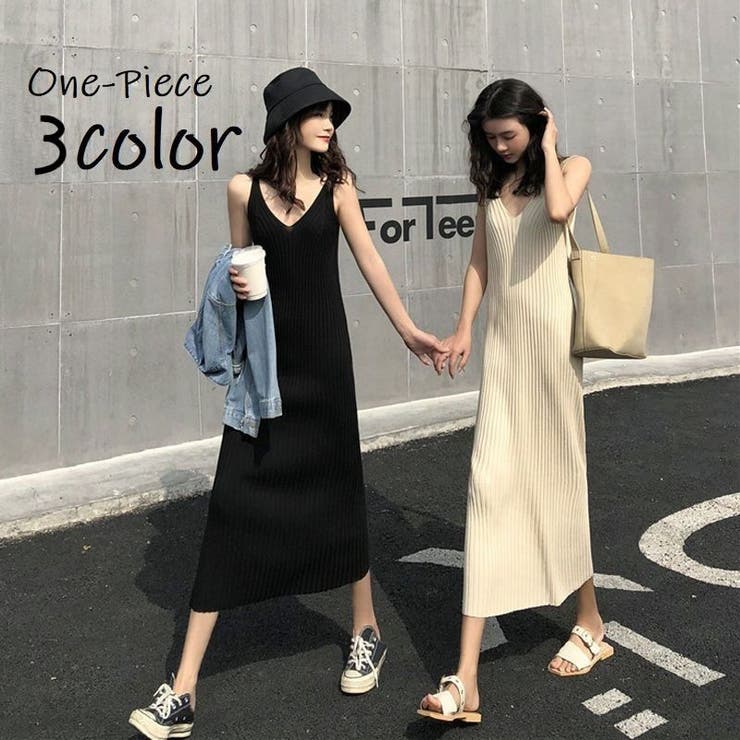 ワンピース ノースリーブ 膝下丈[品番：FQ000150314]｜PlusNao