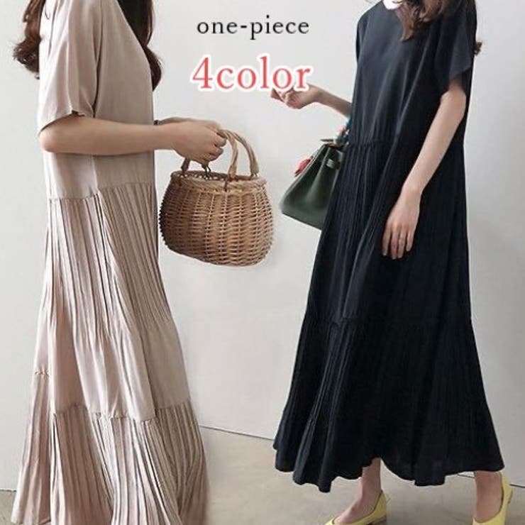 ティアードワンピース マキシワンピ レディース | PlusNao | 詳細画像1 