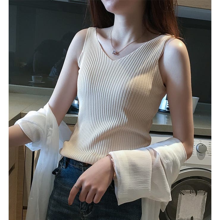 タンクトップ ノースリーブ リブ生地 | PlusNao | 詳細画像3 