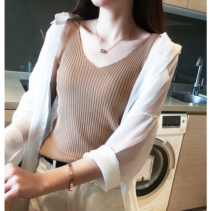 タンクトップ ノースリーブ リブ生地 | PlusNao | 詳細画像5 