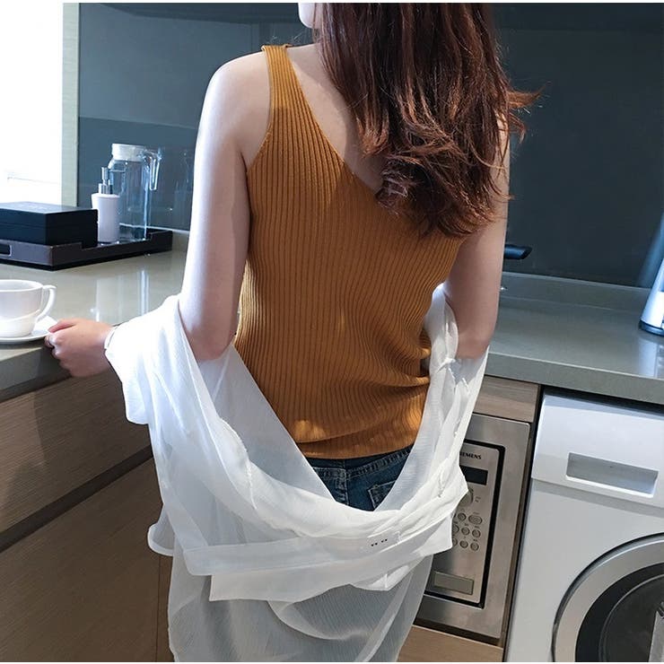 タンクトップ ノースリーブ リブ生地 | PlusNao | 詳細画像7 