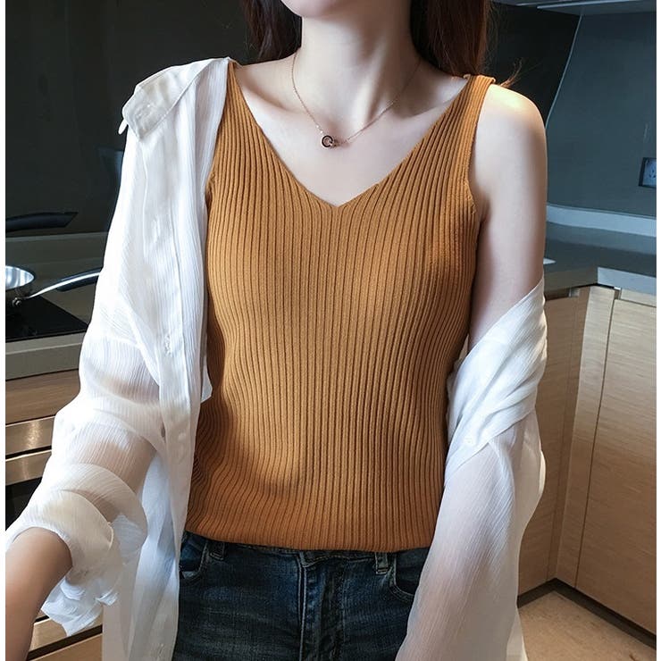 タンクトップ ノースリーブ リブ生地 | PlusNao | 詳細画像8 