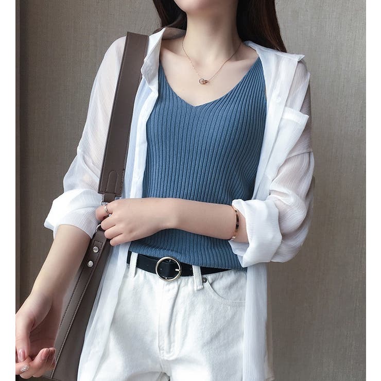 タンクトップ ノースリーブ リブ生地 | PlusNao | 詳細画像9 