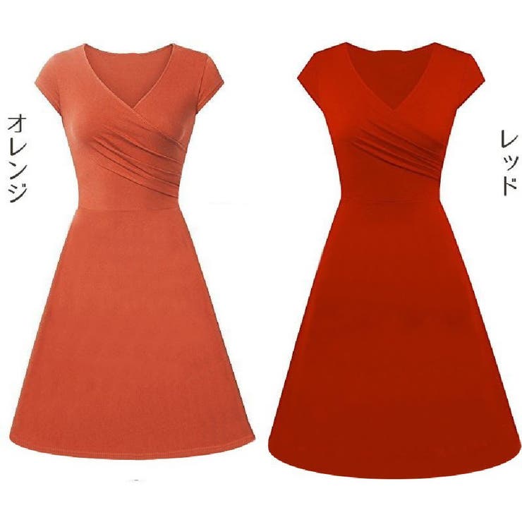 カシュクールワンピース 半袖 フレア | PlusNao | 詳細画像10 