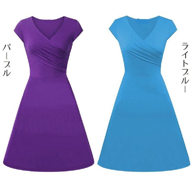 カシュクールワンピース 半袖 フレア | PlusNao | 詳細画像11 