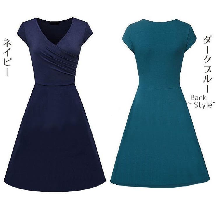 カシュクールワンピース 半袖 フレア | PlusNao | 詳細画像15 