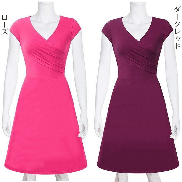 カシュクールワンピース 半袖 フレア | PlusNao | 詳細画像16 