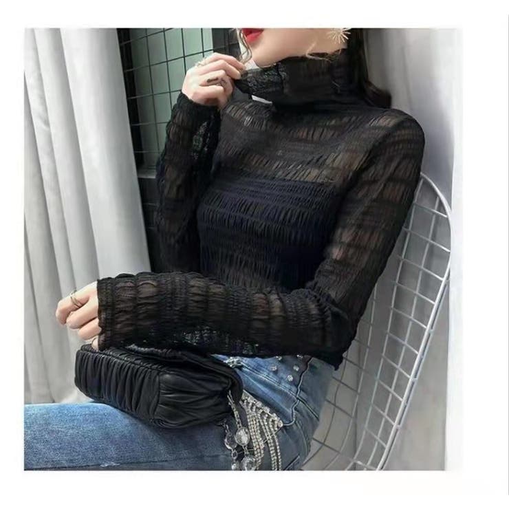 ブラウス シアートップス シアーシャツ | PlusNao | 詳細画像4 