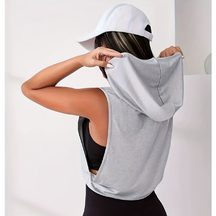 ノースリーブパーカー レディース トップス | PlusNao | 詳細画像3 