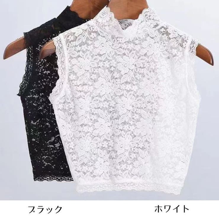 レースカットソー ハイネック ノースリーブトップス | PlusNao | 詳細画像6 