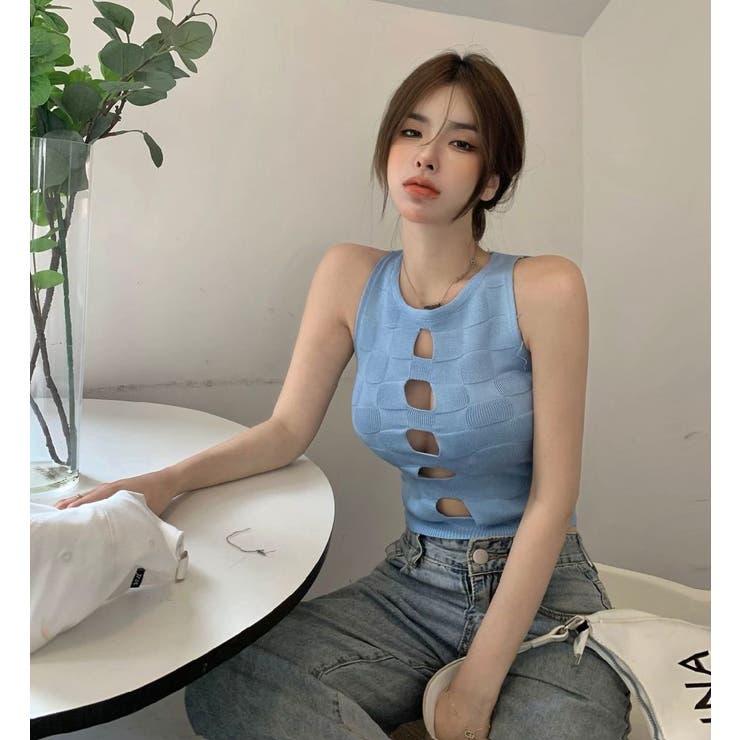 タンクトップ ニット ショート丈 | PlusNao | 詳細画像15 