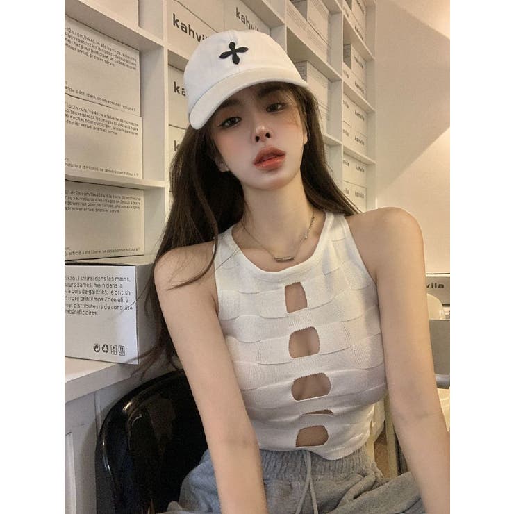 タンクトップ ニット ショート丈 | PlusNao | 詳細画像3 