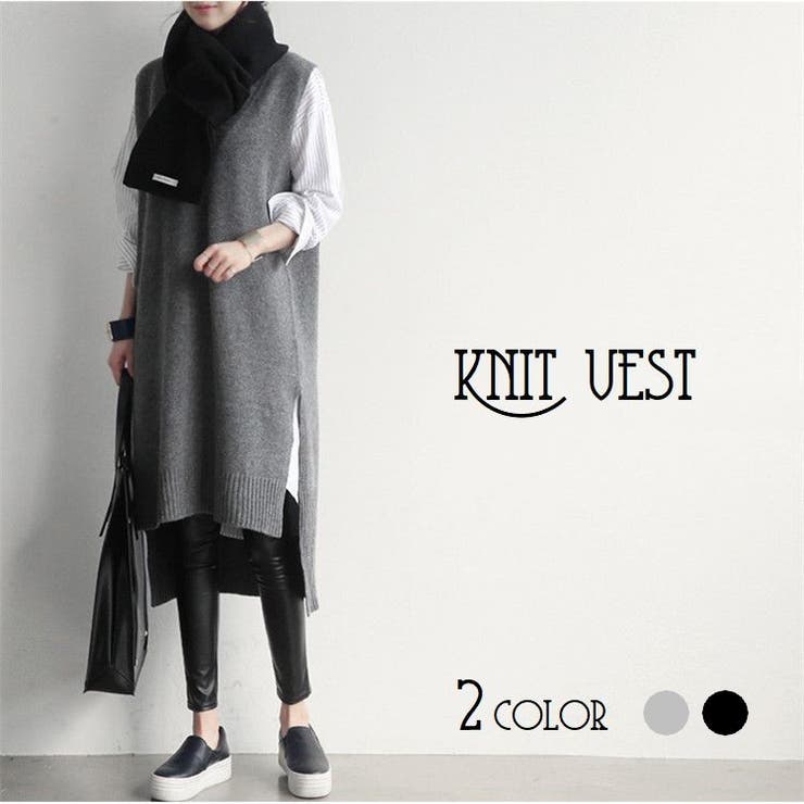 ニットベスト レディース ジレ | PlusNao | 詳細画像1 