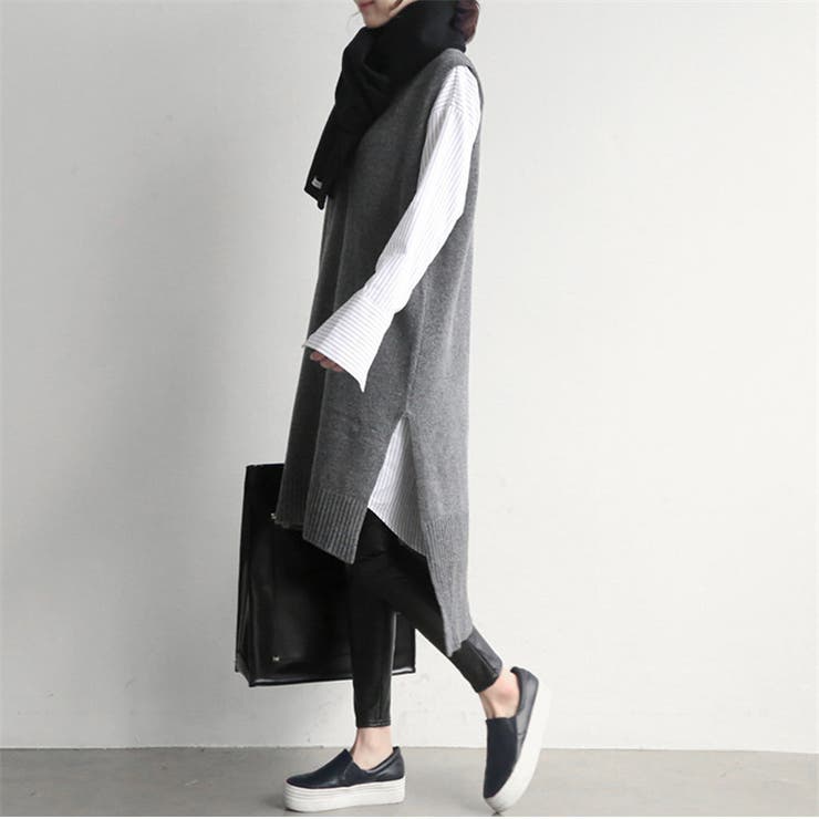 ニットベスト レディース ジレ | PlusNao | 詳細画像3 