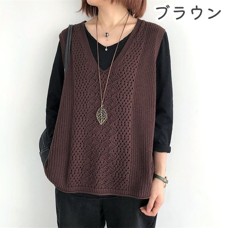 ニットベスト トップス レディース | PlusNao | 詳細画像17 