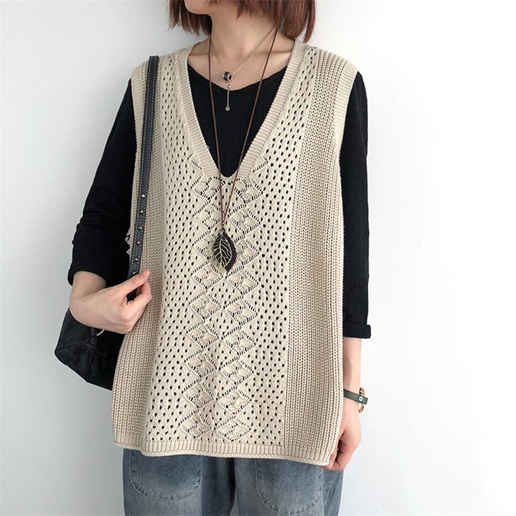 ニットベスト トップス レディース | PlusNao | 詳細画像7 