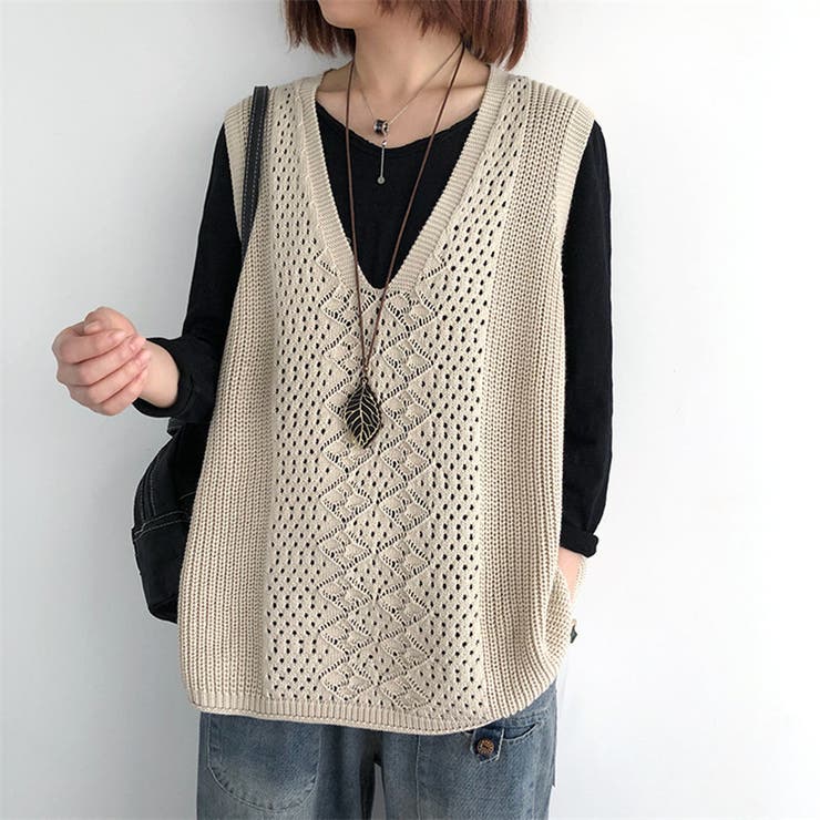 ニットベスト トップス レディース | PlusNao | 詳細画像8 