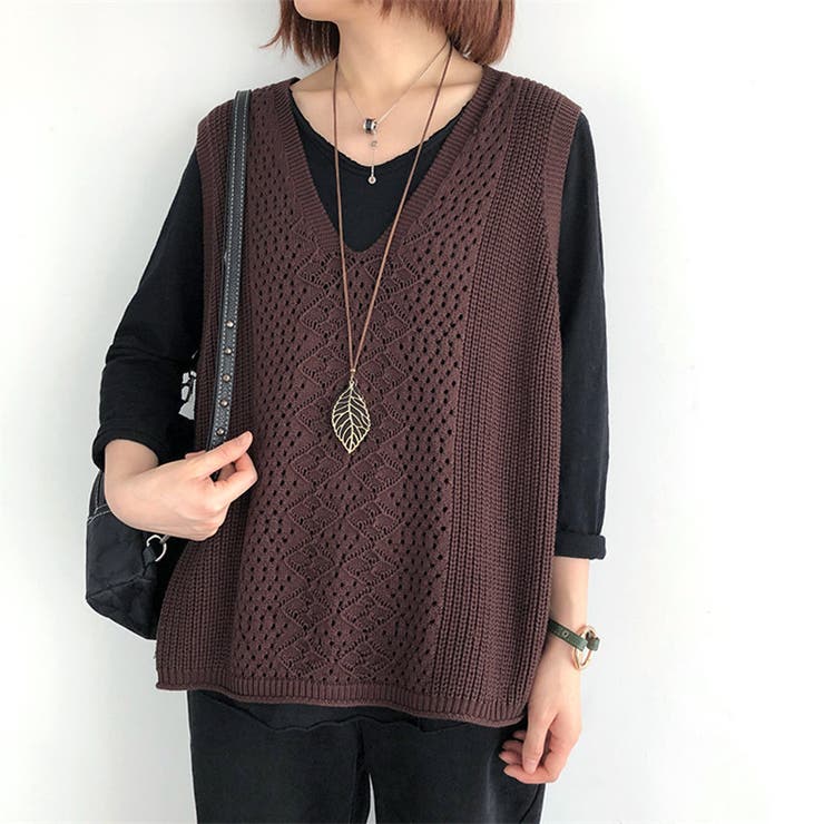 ニットベスト トップス レディース | PlusNao | 詳細画像9 