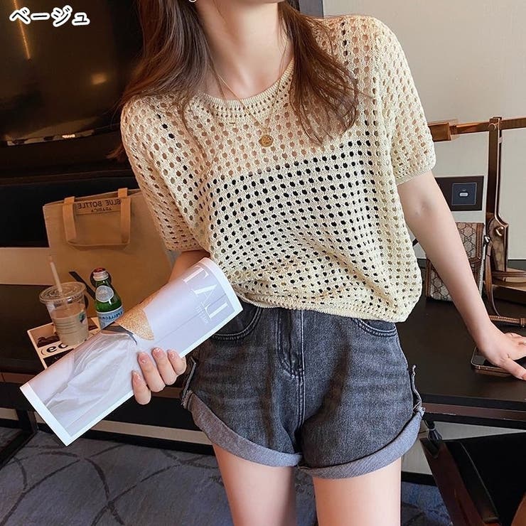 メッシュトップス ニットトップス レディース | PlusNao | 詳細画像7 