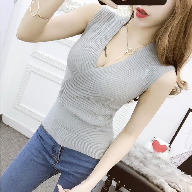 ニット ノースリーブ カシュクール | PlusNao | 詳細画像2 